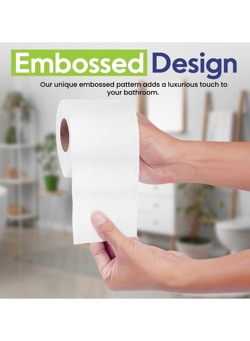 إس إن إتش باكينج عبوة مناديل ورقية ناعمة وصحية للتواليت، 10 لفات، منقوشة، 100 ورقة × طبقتين - Image 3